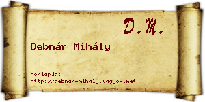 Debnár Mihály névjegykártya