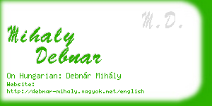 mihaly debnar business card